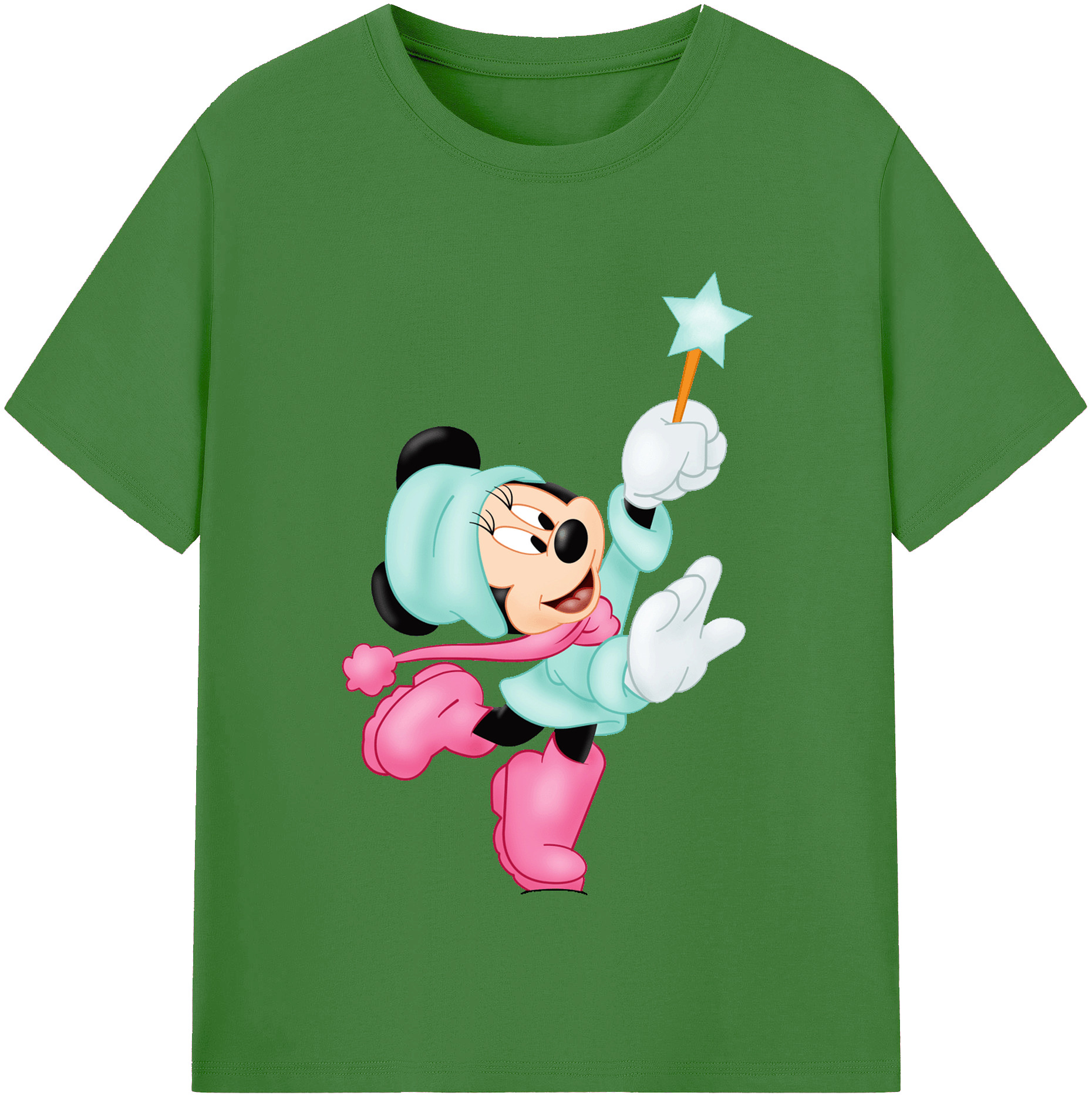 （画像用） ミッキーマウス Mickey Mouse レディースカジュアルプリントTシャツ（綿100％）